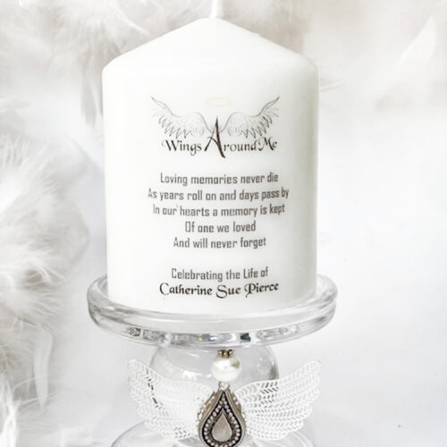 candle with feathers